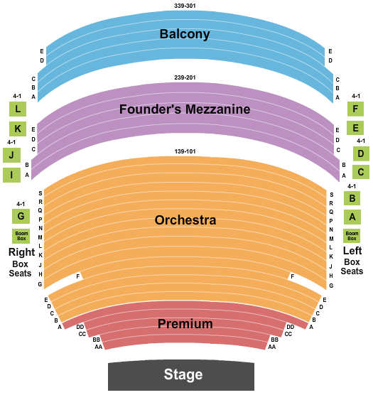 Seating chart for McCallum Theatre